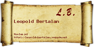 Leopold Bertalan névjegykártya