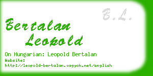 bertalan leopold business card